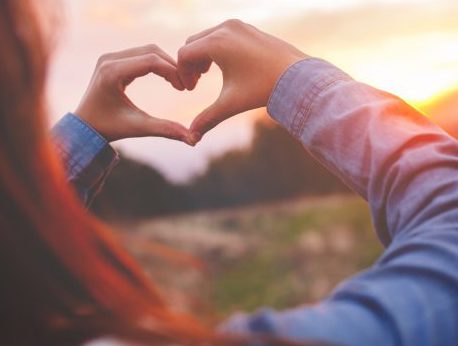 Heart made with hands
